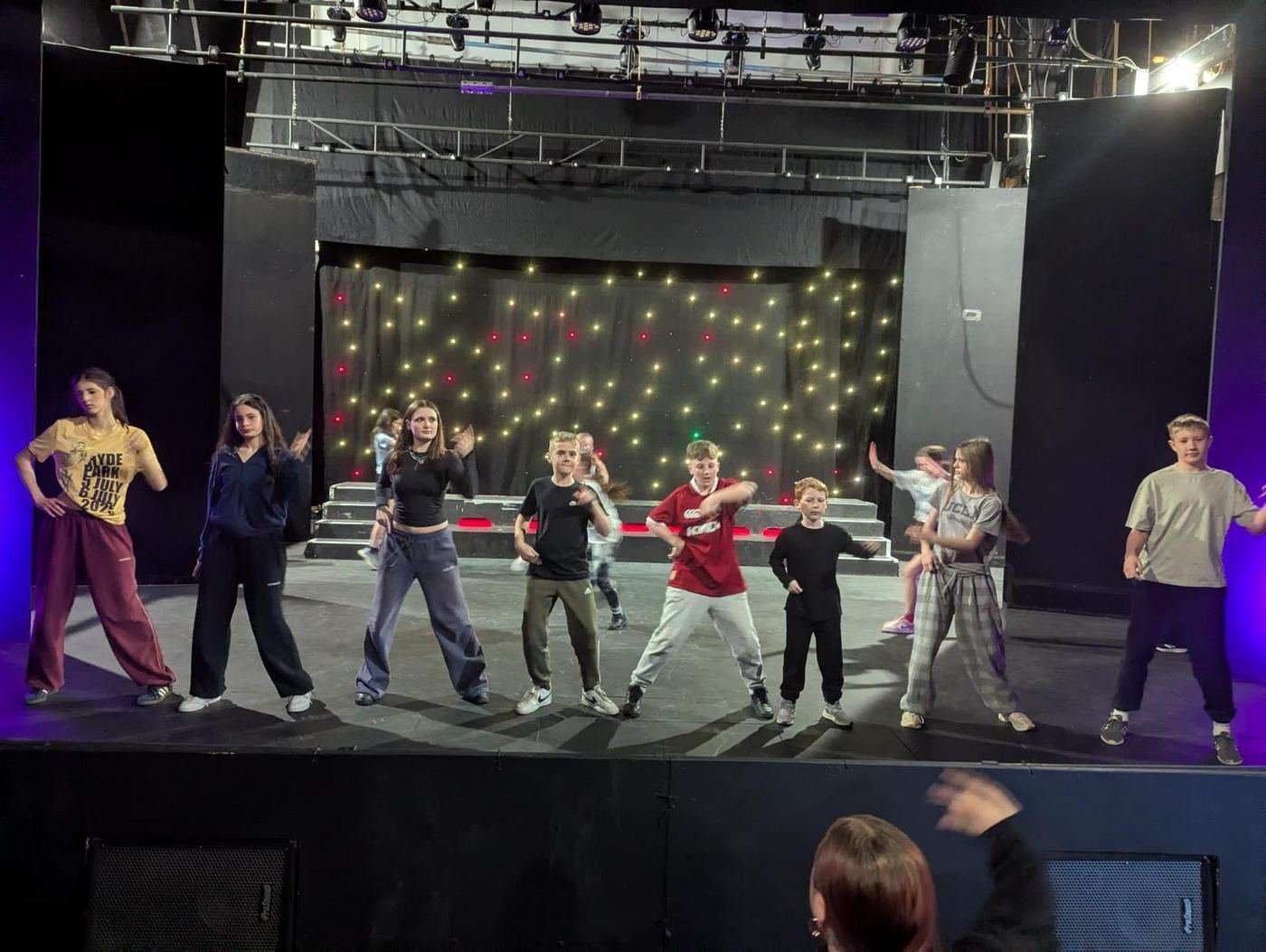 Dance rehearsal on stage